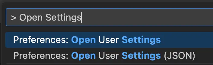 Open user settings