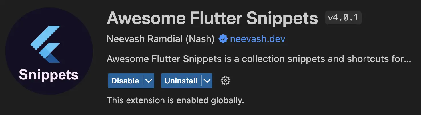 Awesome Flutter Snippets Extension